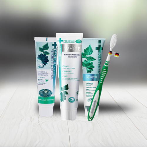 Dentiste package - A distinctive collection of Dandisti products
Night pasteSensitive care pasteGerman toothbrush