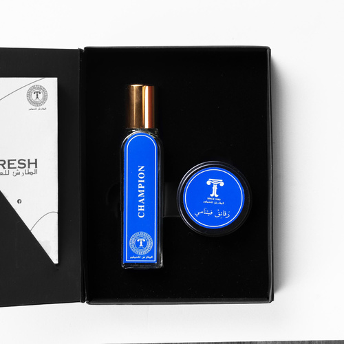 Altaresh Perfumes - Champion Box - Champion 18 ml Top notes are pear, lavender, mint, bergamot and lemon; middle notes are cinnamon, caraway and clary sage; base notes are black vanilla husk, amber, patchouli and cedar. + Incense