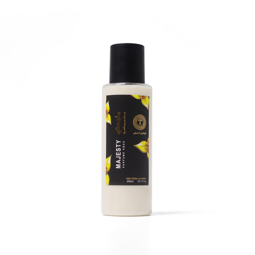 MAJESTY - Majesty
  A fragrance centered on this collaboration of aromatic ingredients and common components of bacteria made to conquer all stubborn odors and brighten the atmosphere.
  It can be used on:
  Curtains, cover clothes, cover the sofa


  100 ml