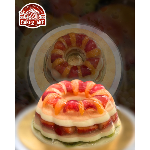 Triple Milk Jelly Cake - mixed fruits jelly with fresh milk and jelly layer