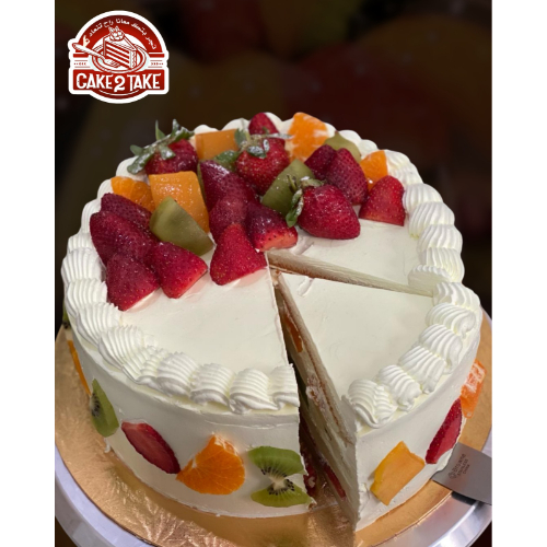 Mix Fruit Sponge Cake 2 - mixed fruits cake 3 layer