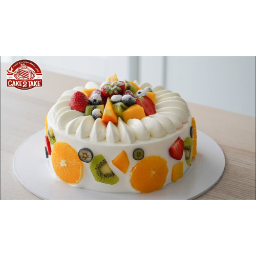 Mix Fruit Sponge Cake 1 - mixed fruits cake 3 layer