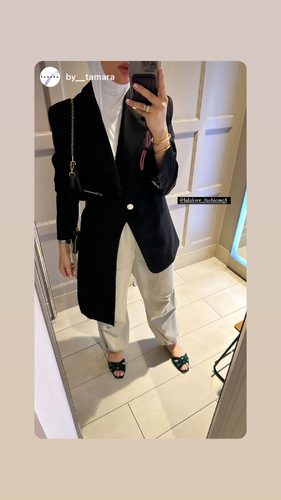 Black blazer with long one side