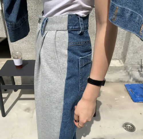 Traing pant with denim