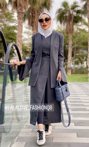 لالا لوف فاشن Q8 - نفنوف وبليزر - Dress length 110 cm  bust 112 cm  Shoulder 40 cm blazer  Length 72 cm Bust 113 cm Shoulder 42 cm Sleeve 50 cm