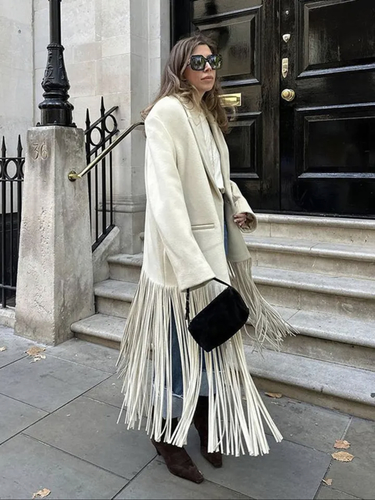 Wool fringe jacket