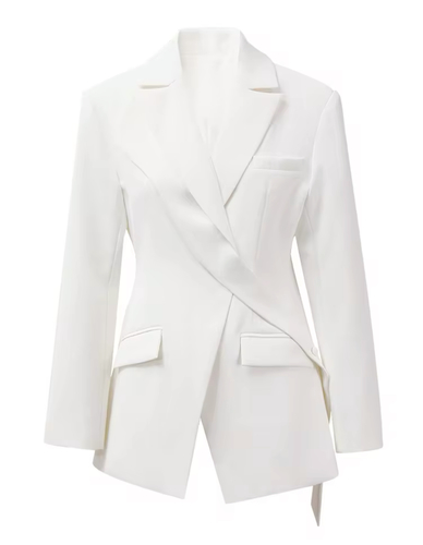 White blazer with ribbion