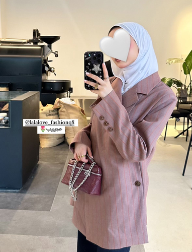 لالا لوف فاشن Q8 - Stripped burgndy blazer