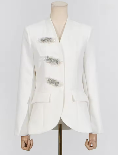 White blazer with three diamonds