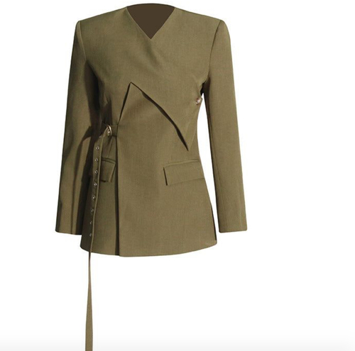 Lala Love Fashion Q8 - Green belted blazer