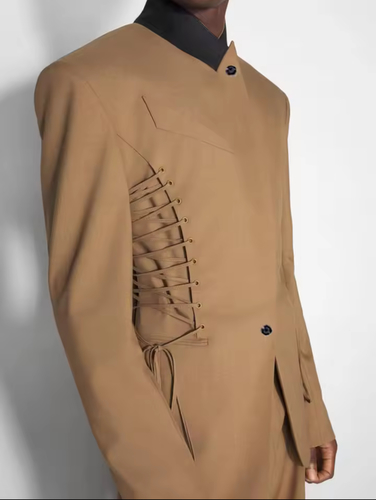 Khaki blazer with robes