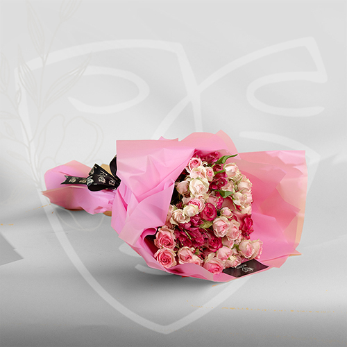 Pink and More 2 - Hand Bouquet with baby rose size : 30*20