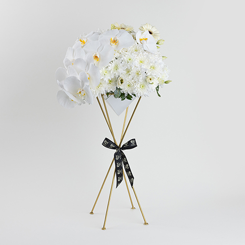 Snow 2 - gold stand with flowers size : 30×50 cm