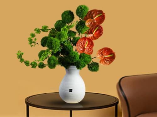 wego - Unique vase with a beautiful flower arrangement from a Dutch flower mix to suit all tastes. Size: 45/60 cm