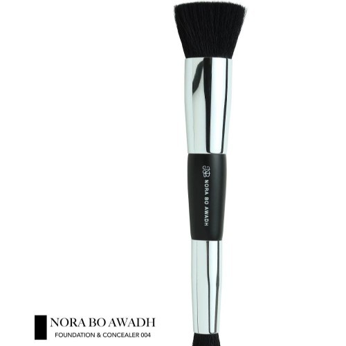 Lens Me - 004 - FOUNDATION & CONCEALER BRUSH - Kabuki brush with two flat heads, one for foundation cream and the other for concealer and blending contouring for all facial uses with ultra-smooth and intense hair for applying cream and liquid lotions