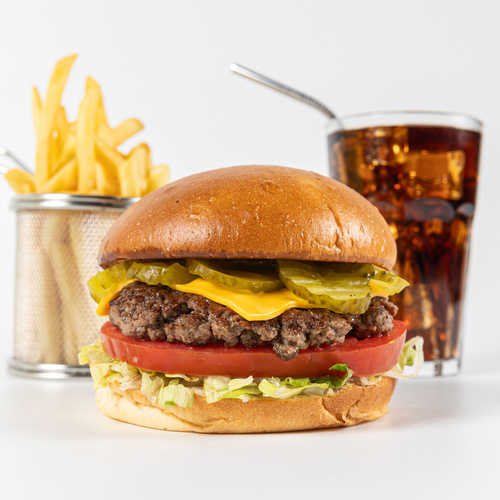 Classic Burger - Angus Patty, Black Pepper, Ketchup, Mayonnaise, Cheddar Cheese, Lettuce, Tomato, and American Pickles, Served in a brioche bread.Choose your soft drink:  (Coca-Cola- Diet Cola- Fanta- Sprite (   



Write your choice below: