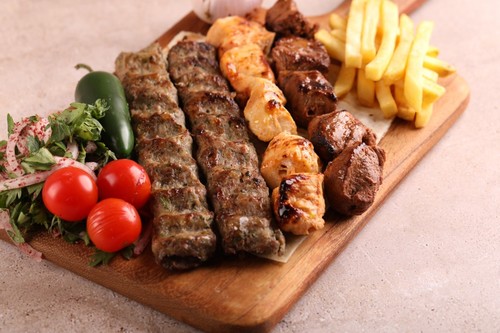 Caboria - Mix Grill - Meal - Quarter a Kilo:  KABAB with, TIKKA and TAWOOK