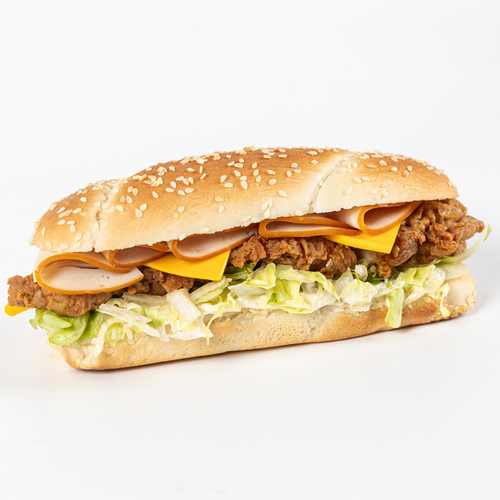 Royal Chicken - Our Chicken Royale Patty topped with 2 Slices of smoked turkey and Cheddar cheese, drizzled with Mayonnaise, Lettuce in our royale long bunChoose your soft drink:  (Coca-Cola- Diet Cola- Fanta- Sprite (   





Write your choice below: