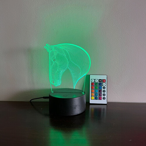 Horse 6 - 3D figure with LED lights. works with batteries or USB. comes with remote control.