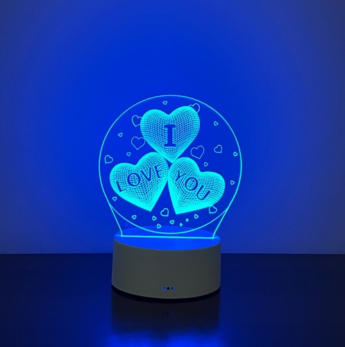 I Love You 2 - 3D figuers with LED lights. works with batteries or USB. comes with remote control.