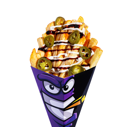 صلصة رانش X صوص باربيكيو X هلابينو - Fresh and Crispy Botata with Ranch Sauce and Barbecue Sauce Topped With Jalapeños.