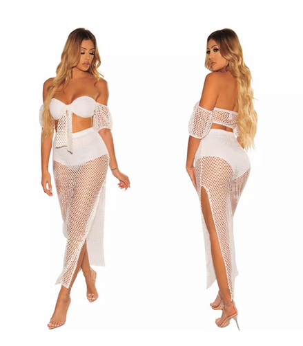 Beach coverup set white