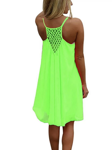 Beach coverup neon dress with waterproof bag