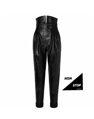 High waist leather pant