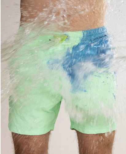 Changing colors shorts blue green