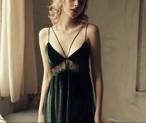 Lingerie dark green set