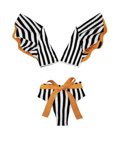 Bikini two pcs black white and orange