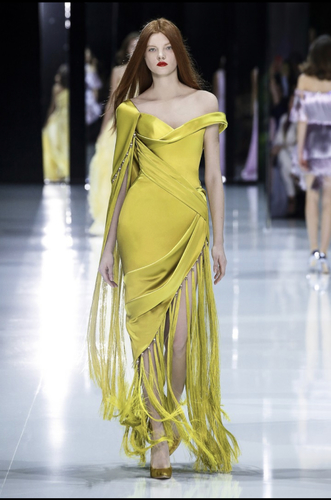 NON STOP - Yellow satin stylish dress