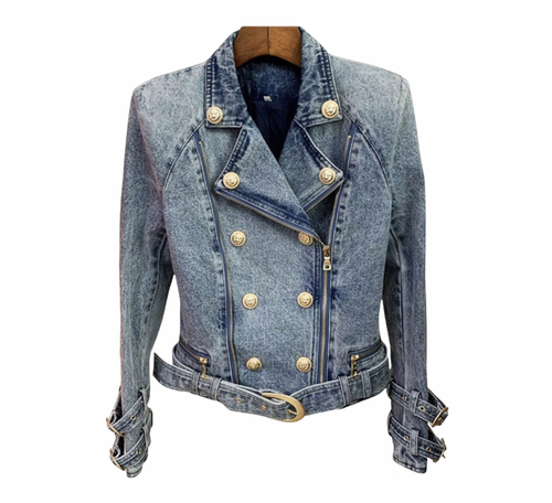 Denim jacket with studs