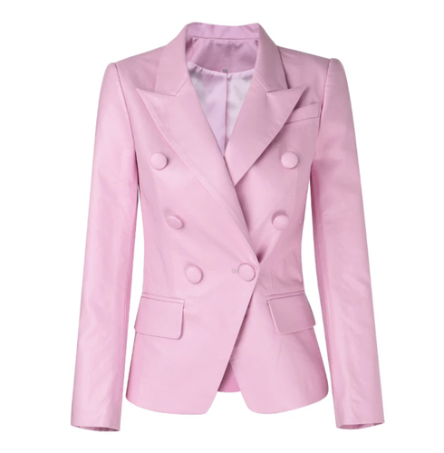 Baby pink leather jacket