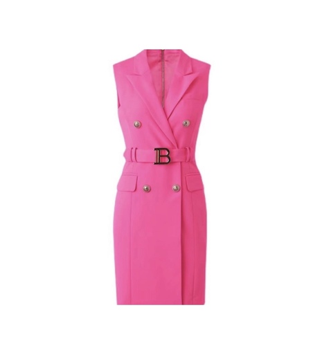 Pink blazer dress with belt