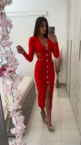 NON STOP - Red bandage dress