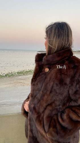 Warm real mink fur jacket