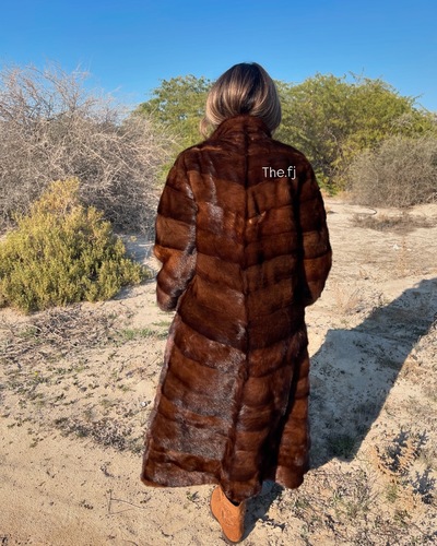 Real mink fur long jacket