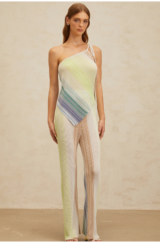 Green Set missoni style pant with top