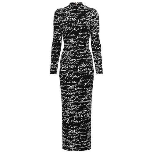 High neck black dress