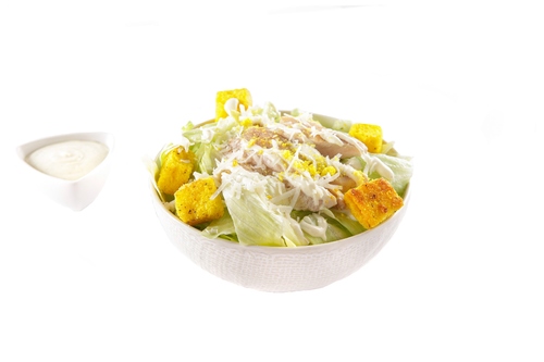 Trend Burger - CAESAR'S SALAD - Iceberg Lettuce, topped with Grilled chicken and Croutons. Sprinkled with Parmesan cheese. Served with onside Caesar's dressing.