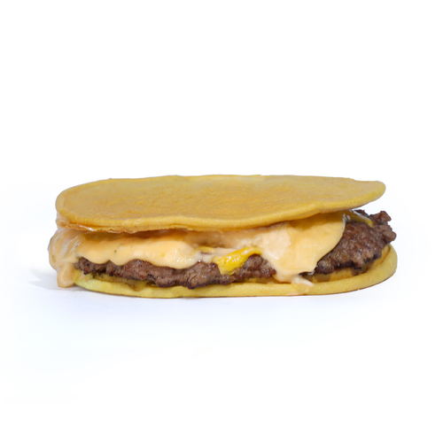 Original Flat Burger - Freshly baked potato bun, certified Angus beef patty, cheddar cheese, served with trend special sauce.