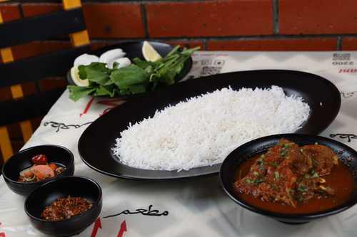 Al Kharof Restaurant - WHITE RICE and MUTTON CURRY