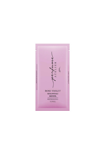 ROSE VIOLET REFRESHING  TOWEL - A towel wipes contain with 100 pieces  INGREDIENTS : AGARWOOD, PATCHOULI, WOODY N OTES, FRUIT MUSK, ROSE, JA SMINE , RASPBERRY