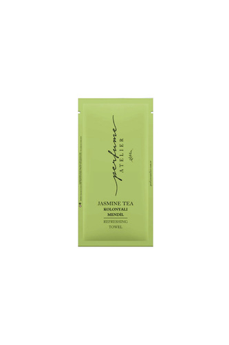 ATELIER - JASMINE TEA REFRESHING TOWEL - A towel box contain 100 pieces INGREDIENTS : MU SK, AMB ER, SAND ALWOOD, TONKA BEANS, VANILLA, JASMINE, ORANGE BLOSSOM, BERG AMOT, PEAR, M ANDARIN