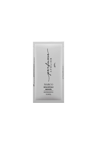 ATELIER - NARCO REFRESHING TOWEL - A towel wipes contain with100 pieces  INGREDIENTS : BERGAMO T, LEMON, PEACH, JA SMINE , PEON Y, ORANGE BLOSSOM, WOODY NOTES, M OSSY N OTES, AMB ER, M USK