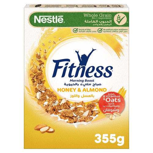 Nestle Fitness Cereals Honey & Almond 355 G - Nestle Fitness Cereals Honey & Almond 355 G