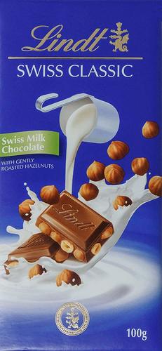 Lindt Swiss Classic With Hazelnuts Milk Chocolate 100 g - Lindt Swiss Classic With Hazelnuts Milk Chocolate 100 g