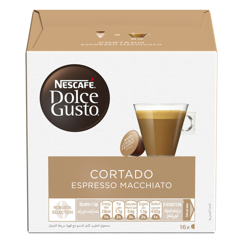 Nescafe Dolce Gusto Cortado Espresso Macchiato 16 Capsules - Nescafe Dolce Gusto Cortado Espresso Macchiato 16 Capsules