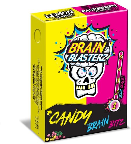 Brain Blasterz Lemon And Raspberry Flavour Sour Candy 45 g - Brain Blasterz Lemon And Raspberry Flavour Sour Candy 45 g